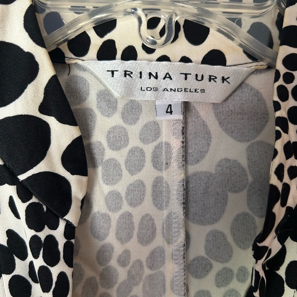 Trina Turk White and Black Dot Dress - Size 4 - Picture 3 of 4